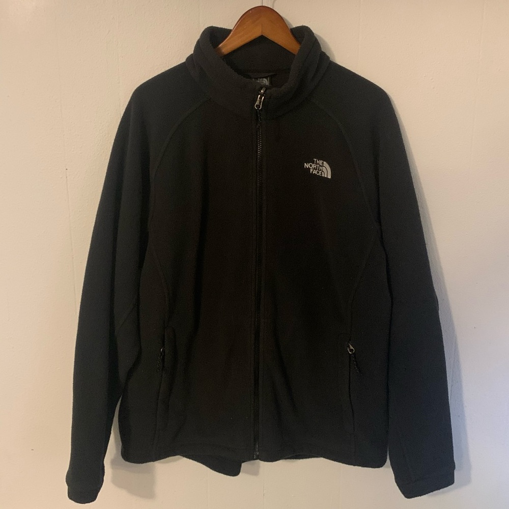 North Face Black Full Zip Fleece Jacket Size L men